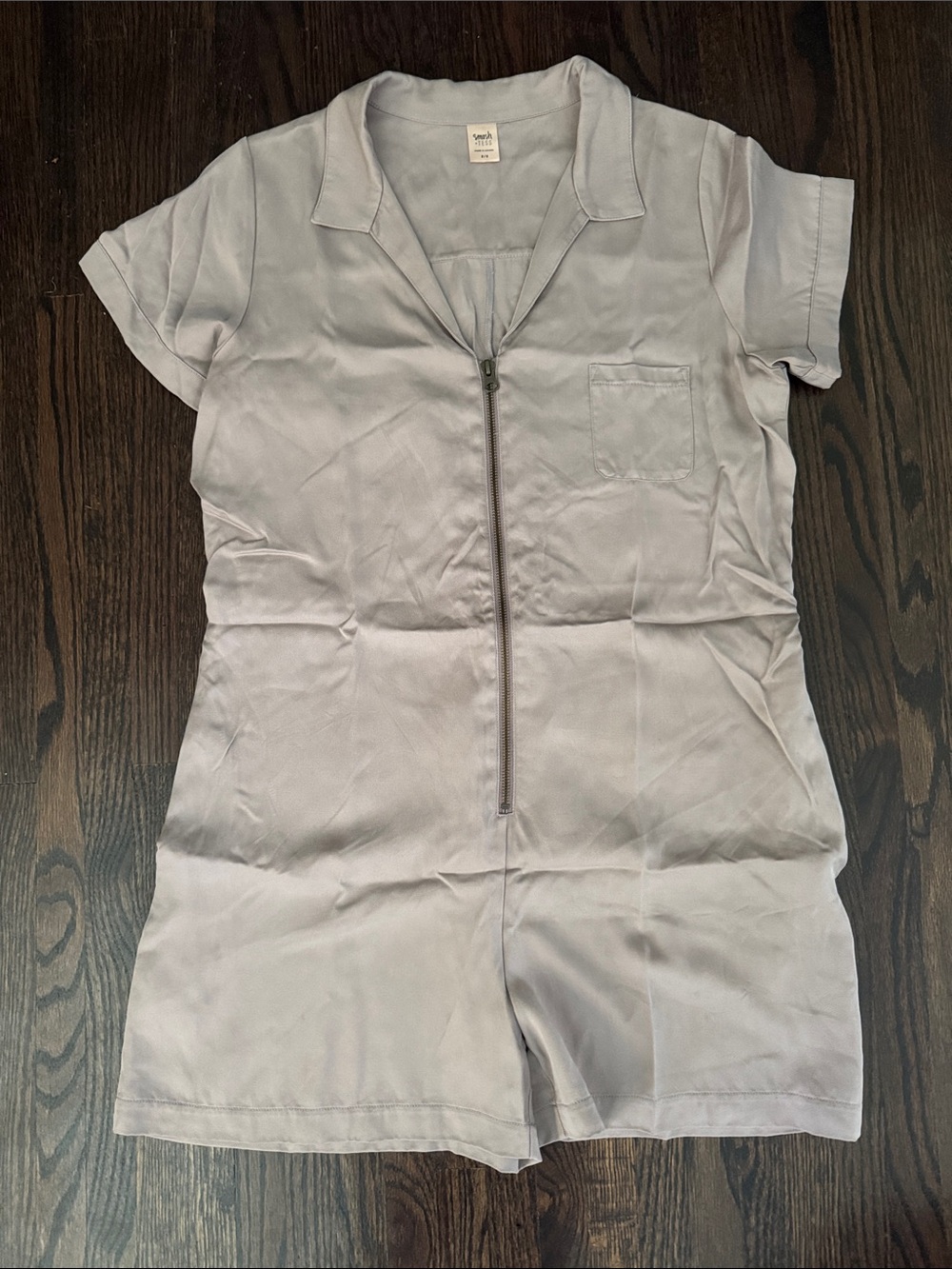Smash + Tess Light Taupe Short Sleeve Shorts Romper size medium